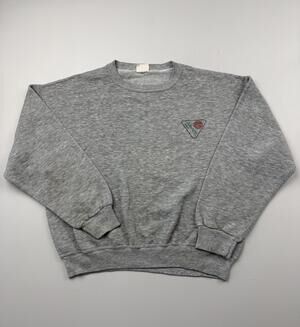 Vintage Shawnee Sweatshirt Mens Gray Fleece Crewneck Liberty Graphic Read